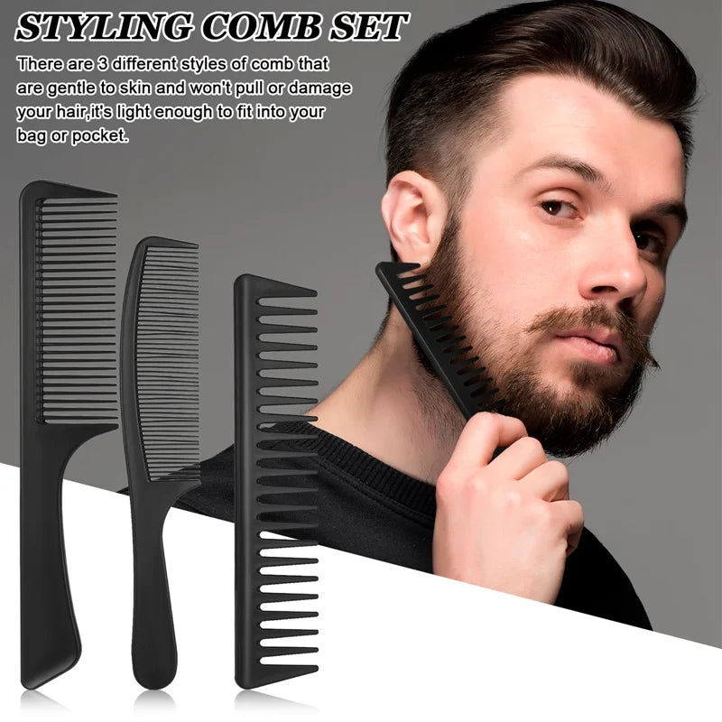 8 Pieces Detangling Styling Comb Set, anti Static Massage Oval Comb, Rat Tail Comb, Wide Tooth Detangling Comb for Women Men Straight, Curly All Hair Types