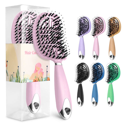 Denman Brush Boar Bristle Hair Brush Comb Scalp Massage Hair Brush Women Curly Detangler Styling Tools for Women'S Hair Brush