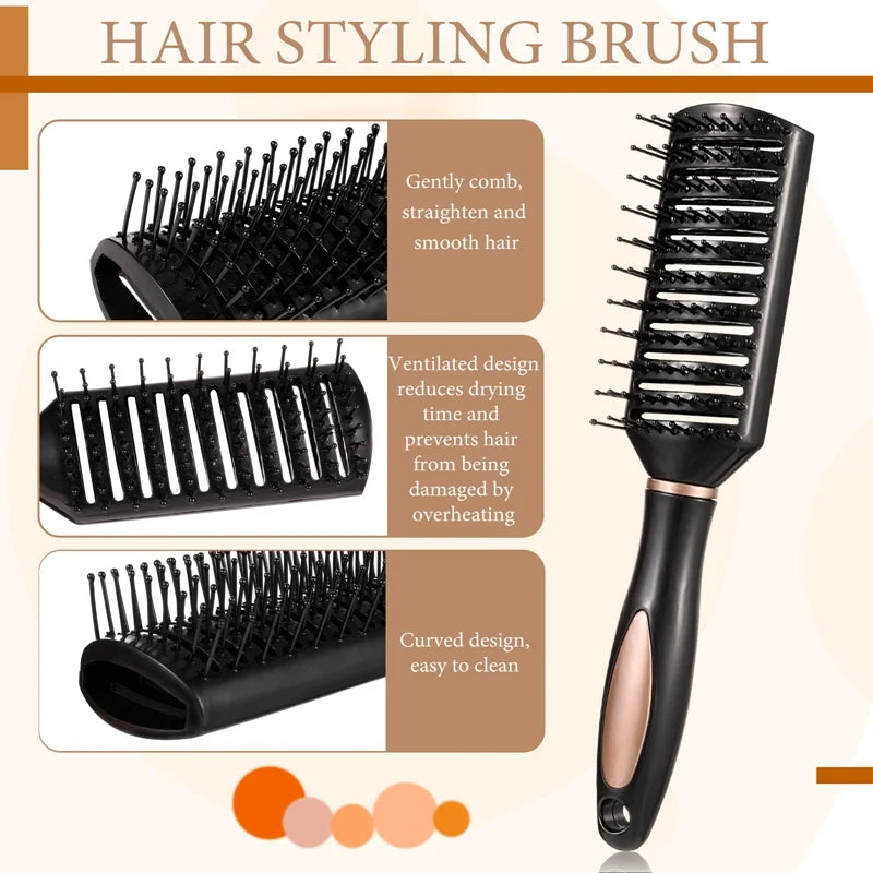 8 Pieces Detangling Styling Comb Set, anti Static Massage Oval Comb, Rat Tail Comb, Wide Tooth Detangling Comb for Women Men Straight, Curly All Hair Types