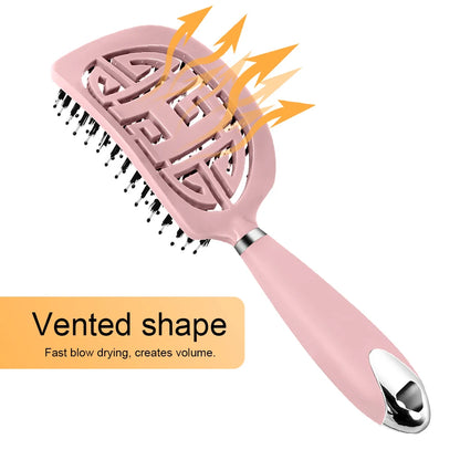Denman Brush Boar Bristle Hair Brush Comb Scalp Massage Hair Brush Women Curly Detangler Styling Tools for Women'S Hair Brush