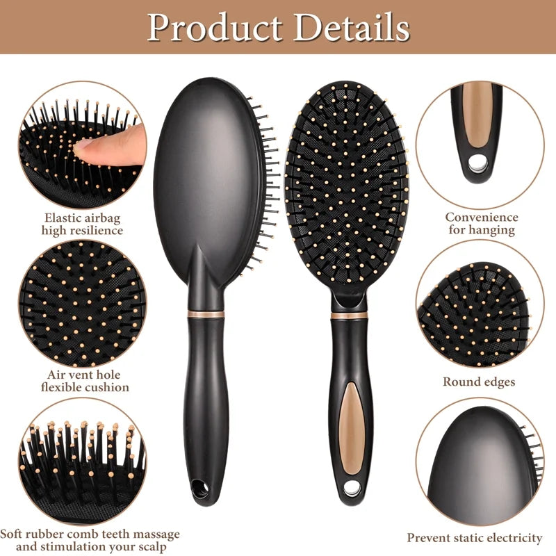 8 Pieces Detangling Styling Comb Set, anti Static Massage Oval Comb, Rat Tail Comb, Wide Tooth Detangling Comb for Women Men Straight, Curly All Hair Types