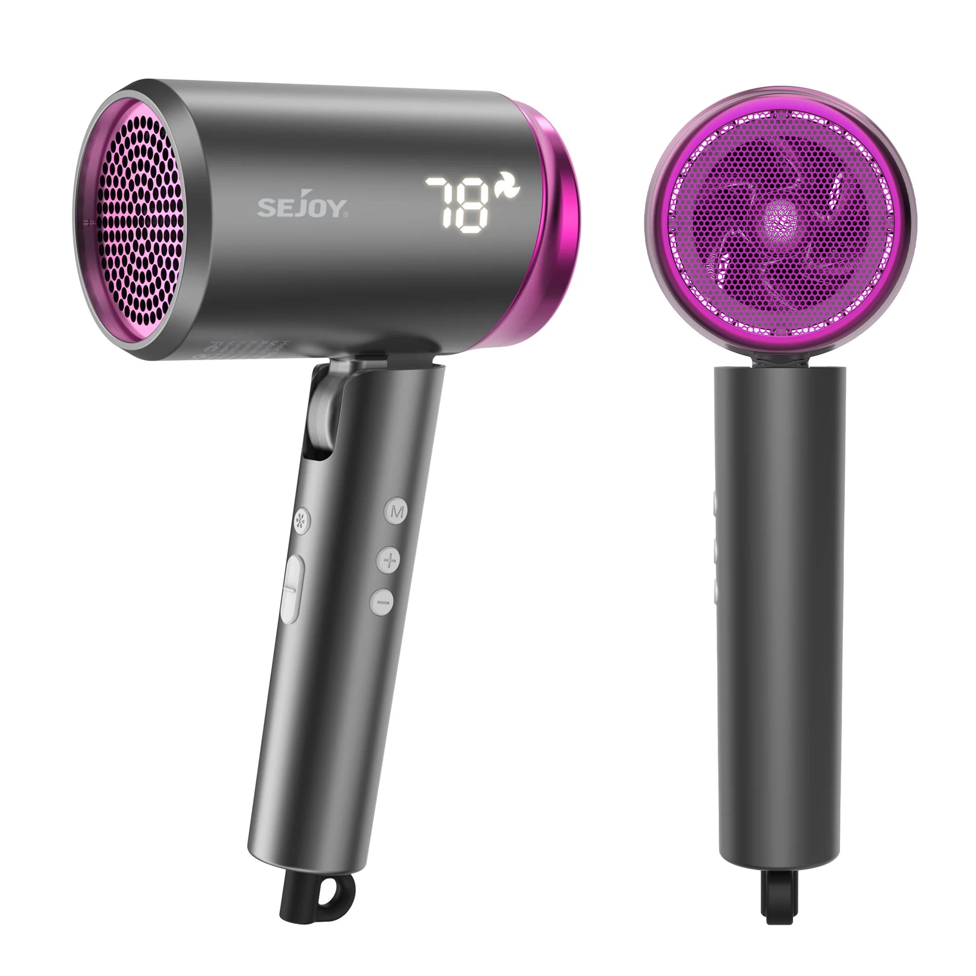 High Speed Hair Dryer, 1800W Powerful Fast Blow Dryer, LED Display Negative Ion Hair Dryer Compact for Travel