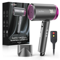 High Speed Hair Dryer, 1800W Powerful Fast Blow Dryer, LED Display Negative Ion Hair Dryer Compact for Travel