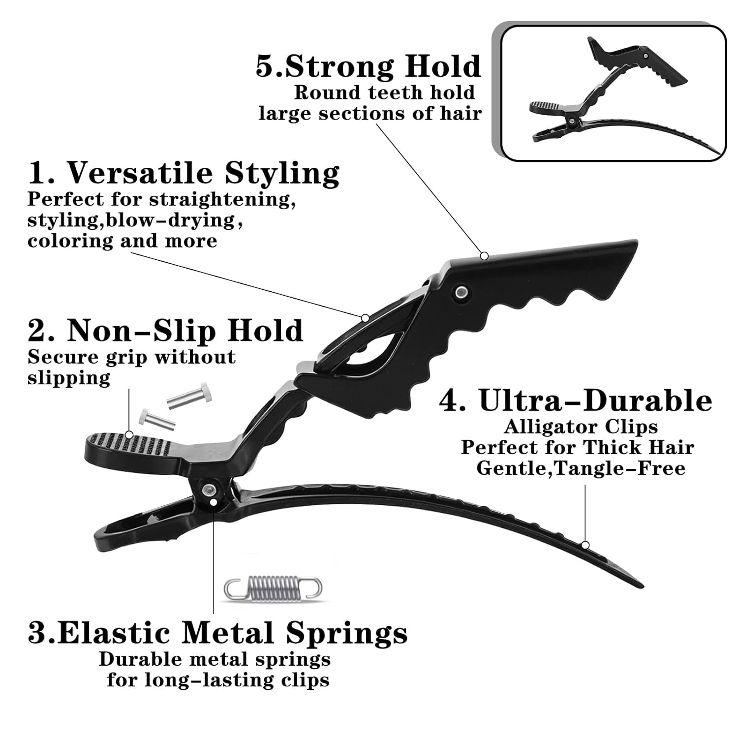 15Pcs Alligator Hair Clip for Styling Sectioning，Hair Sectioning Clips for Women Black Hair Clips for Styling Sectioning for Thick Hair Professional Hair Salon Quality Crea Clips for Haircut