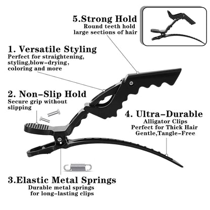 15Pcs Alligator Hair Clip for Styling Sectioning，Hair Sectioning Clips for Women Black Hair Clips for Styling Sectioning for Thick Hair Professional Hair Salon Quality Crea Clips for Haircut