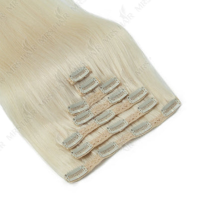 Clip in Hair Extension Human Hair Real Natural Clip in Hair Extension Double Weft Full Head 7PCS Clip Ins for Add Volume