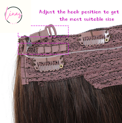Lina's Hair Halo Extensions - 100% Human Hair 14-28 Inch Hidden Clips