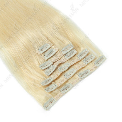 Clip in Hair Extension Human Hair Real Natural Clip in Hair Extension Double Weft Full Head 7PCS Clip Ins for Add Volume