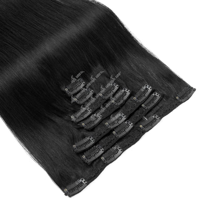 Clip in Hair Extension Human Hair Real Natural Clip in Hair Extension Double Weft Full Head 7PCS Clip Ins for Add Volume