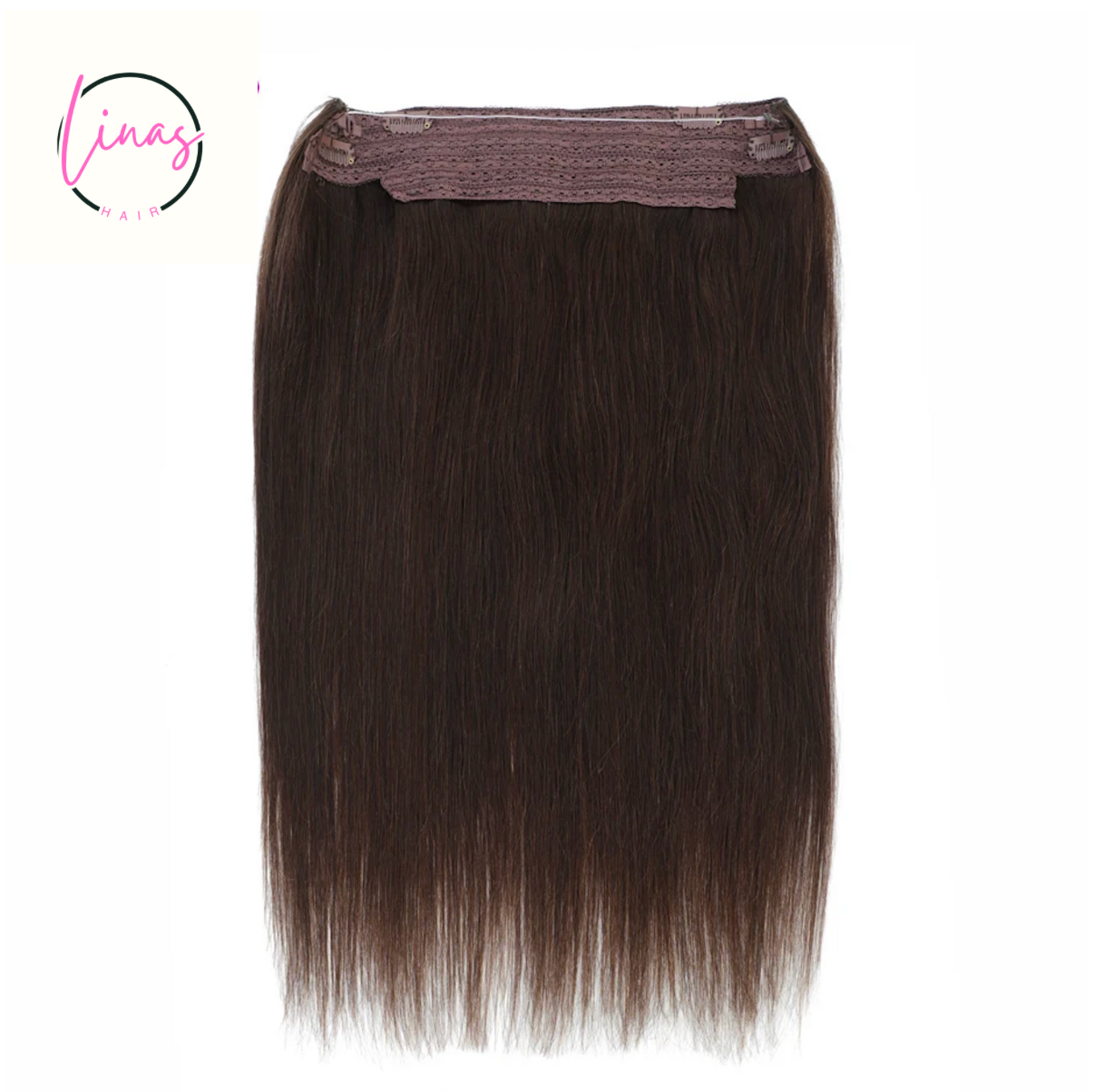 Lina's Hair Halo Extensions - 100% Human Hair 14-28 Inch Hidden Clips