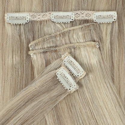 Clip in Hair Extension Human Hair Real Natural Clip in Hair Extension Double Weft Full Head 7PCS Clip Ins for Add Volume