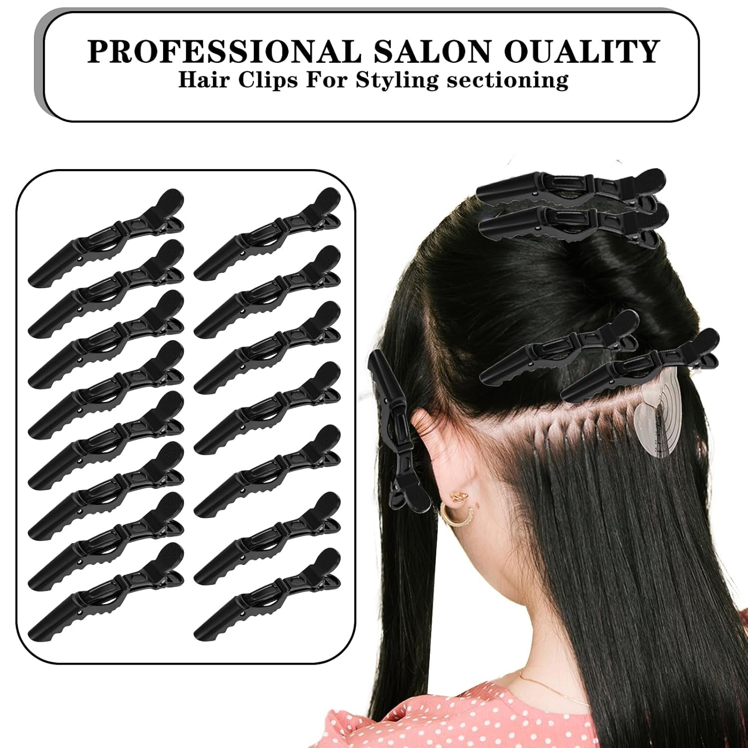 15Pcs Alligator Hair Clip for Styling Sectioning，Hair Sectioning Clips for Women Black Hair Clips for Styling Sectioning for Thick Hair Professional Hair Salon Quality Crea Clips for Haircut